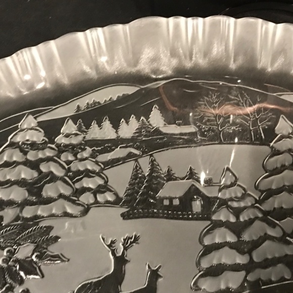Mikasa “Rare” Chrystal Holiday Winter Dreams  Large 18” Canapé platter NEW $35 - Picture 6 of 9